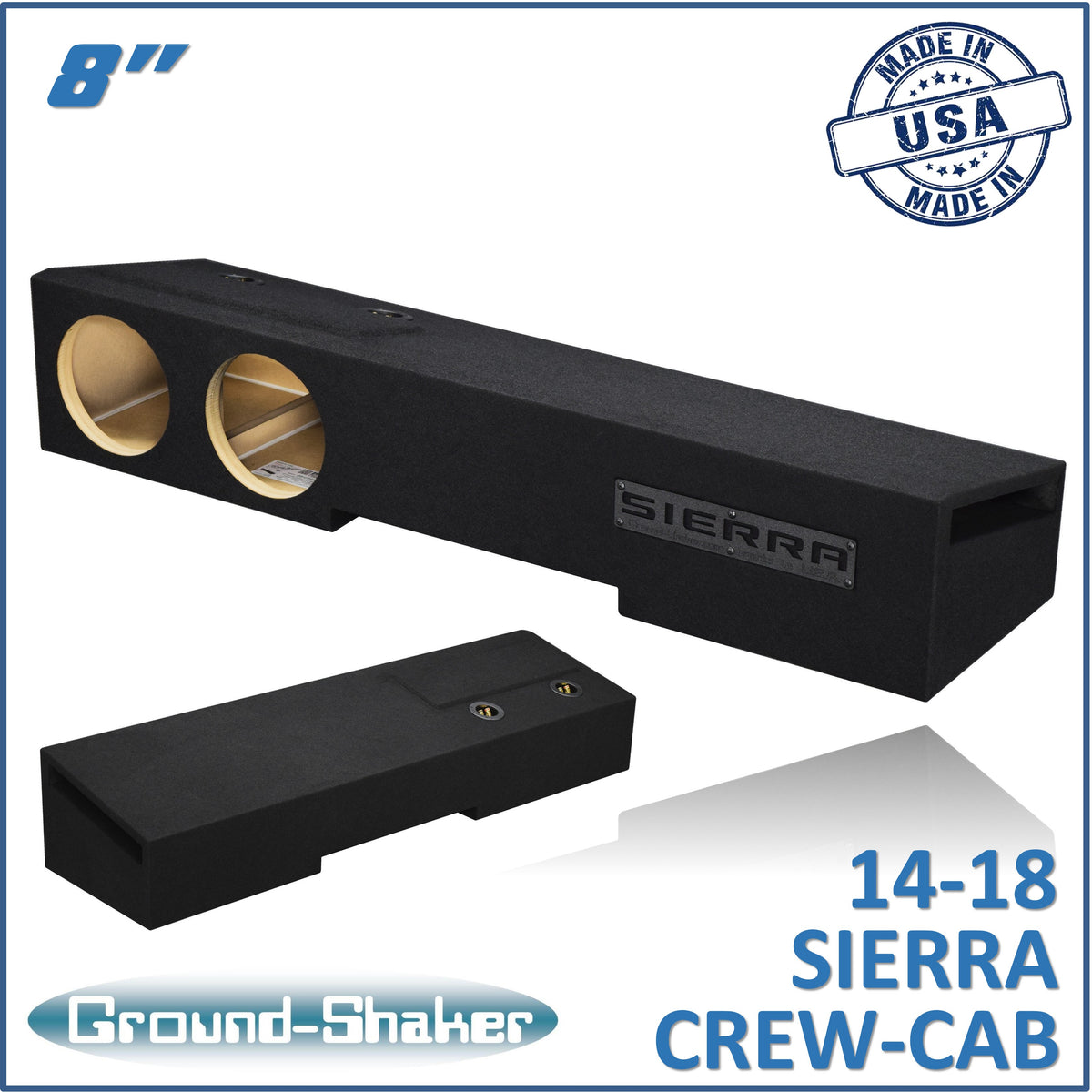 Ground Shaker GS-FGMCP28B subwoofer enclosure for Fits 14–18 GMC Sierra Crew Cab