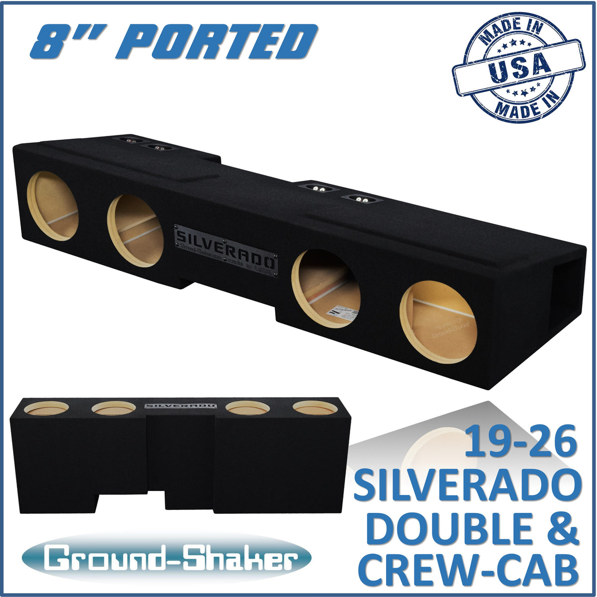 GS-FLCHVP48B subwoofer enclosure for Fits 19–26 Chevy Silverado Crew Cab