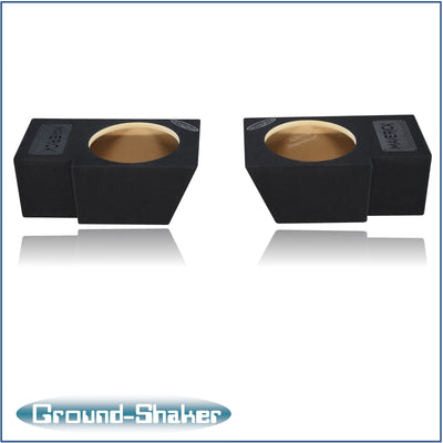 Ground Shaker dual 10 inch sealed sub boxes for Ford Maverick - angle view