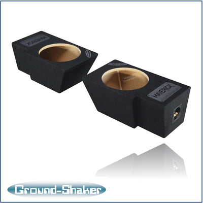 Ground Shaker dual 10 inch sealed sub boxes for Ford Maverick - side view