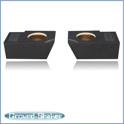Ground Shaker dual 8 inch sealed sub boxes for Ford Maverick - angle view