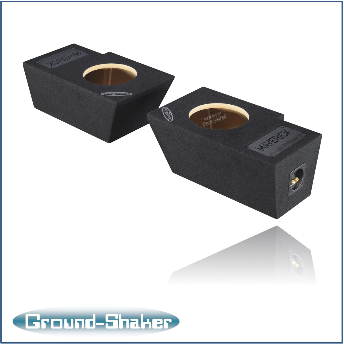 Ground Shaker dual 8 inch sealed sub boxes for Ford Maverick - side view