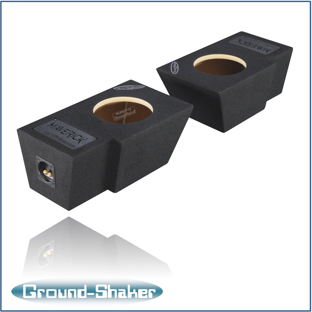 Ground Shaker dual 8 inch sealed sub boxes for Ford Maverick - detail view