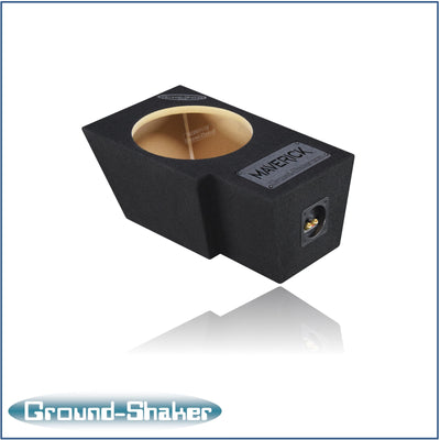 Ground Shaker single 10 inch sealed sub box for Ford Maverick driver side - side view