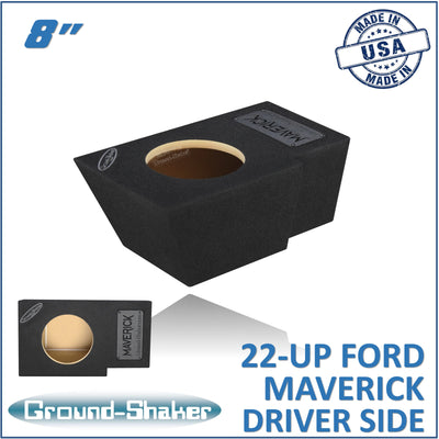 Ground Shaker GS-FMAD18B single 8 inch sealed subwoofer box for 22-26 Ford Maverick driver side