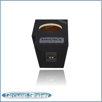 Ground Shaker single 8 inch sealed sub box for Ford Maverick driver side - top view