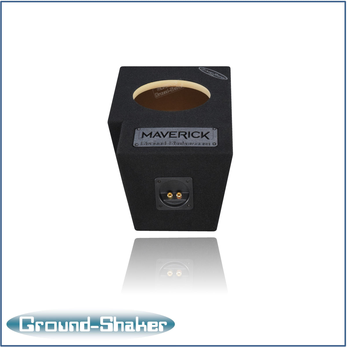 Ground Shaker single 8 inch sealed sub box for Ford Maverick driver side - top view