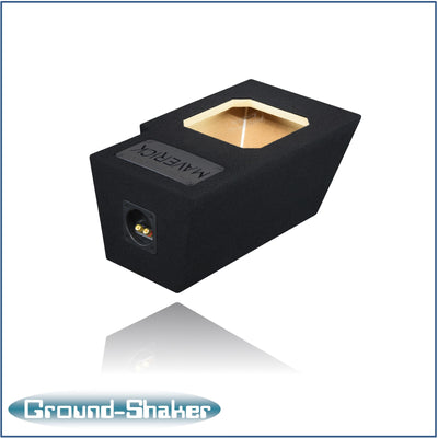 Ground Shaker 8 inch square-cut sealed sub box for Ford Maverick driver side - detail view