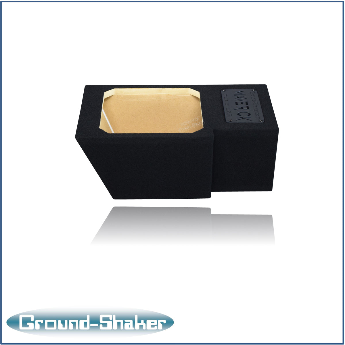 Ground Shaker 10 inch L7T sealed sub box for Ford Maverick driver side - angle view