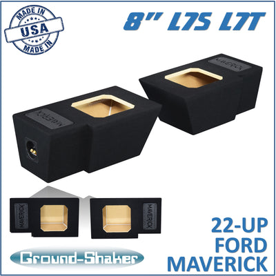 Ground Shaker GS-FMAKK28B dual 8 inch Solo-Baric-style sealed subwoofer boxes for 22-26 Ford Maverick