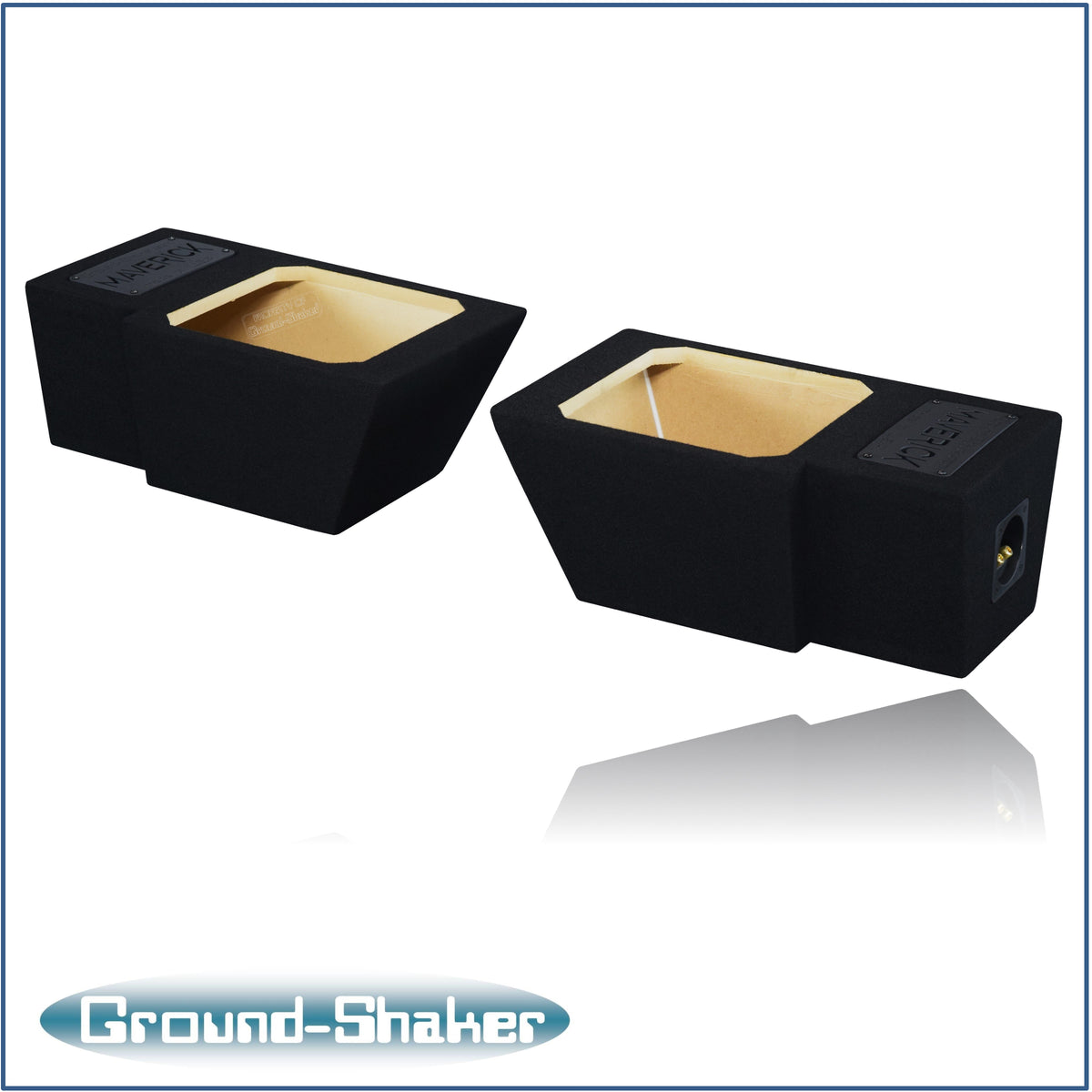 Ground Shaker dual 10 inch L7T sealed sub boxes for Ford Maverick - side view