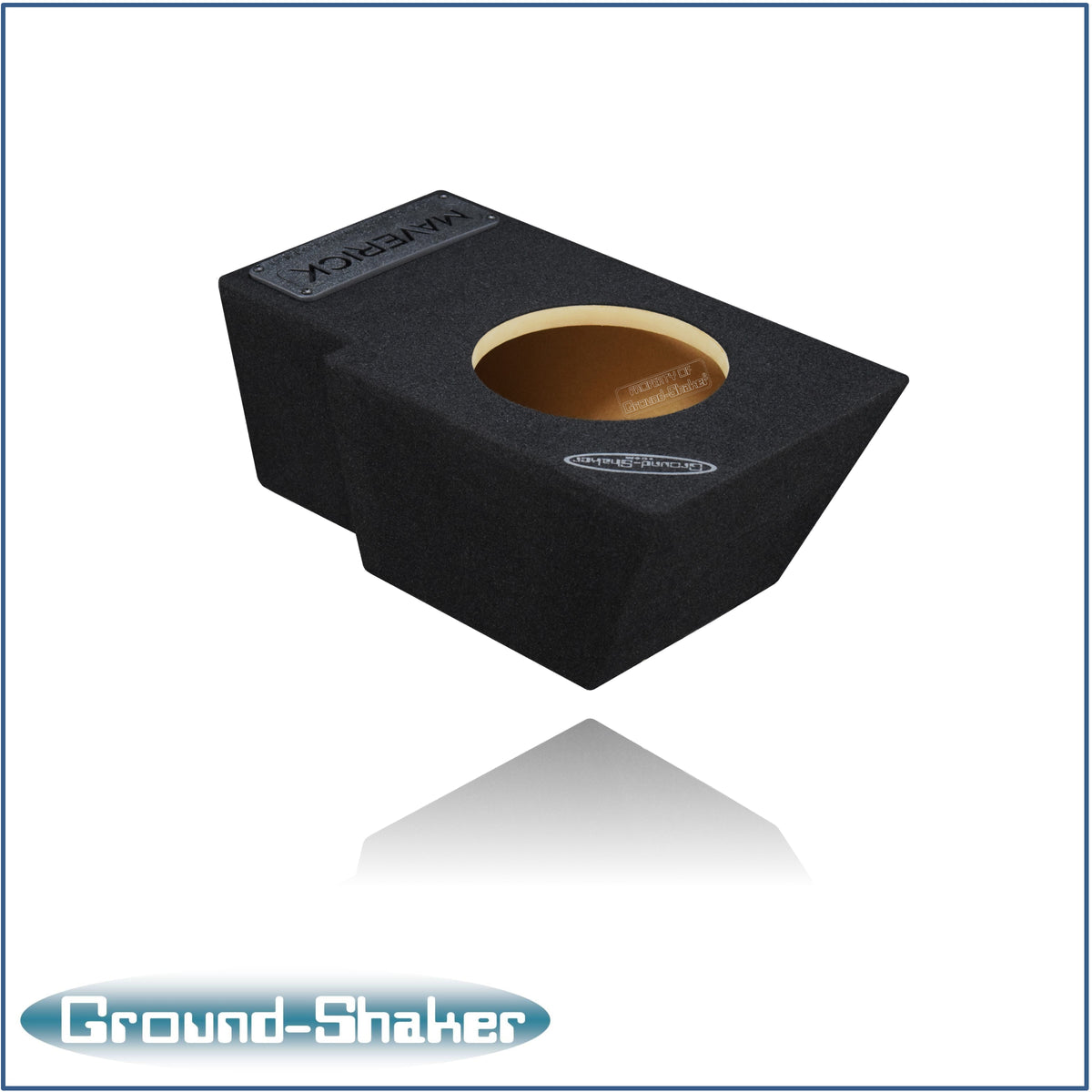 Ground Shaker single 8 inch sealed sub box for Ford Maverick passenger side - side view