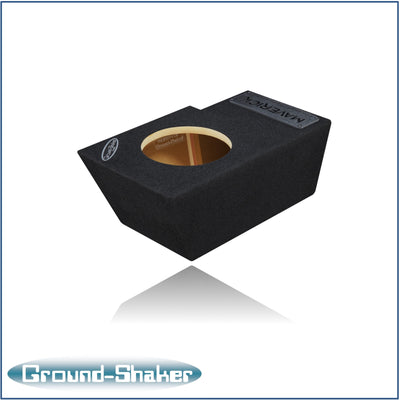 Ground Shaker single 8 inch sealed sub box for Ford Maverick passenger side - detail view
