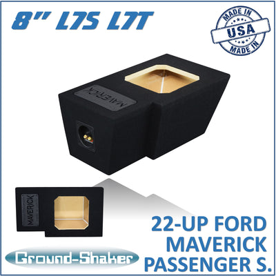 Ground Shaker GS-FMAPKK18B single 8 inch Solo-Baric-style sealed subwoofer box for 22-26 Ford Maverick passenger side