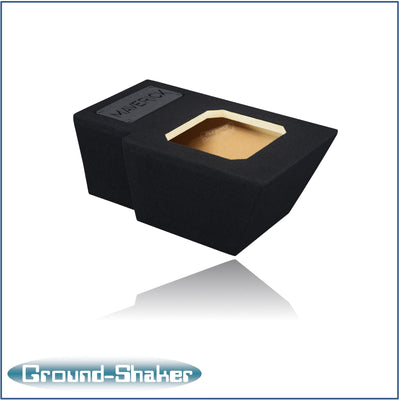 Ground Shaker 8 inch square-cut sealed sub box for Ford Maverick passenger side - side view