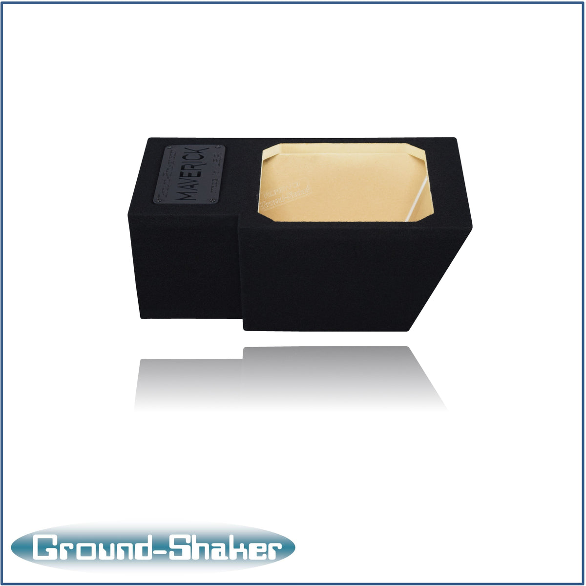 Ground Shaker 10 inch L7T sealed sub box for Ford Maverick passenger side - angle view