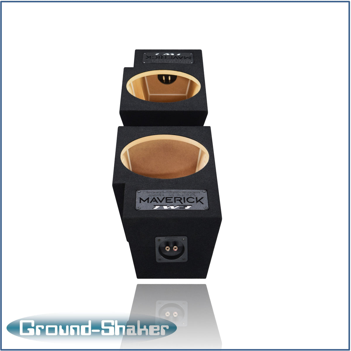 Ground Shaker dual 10 inch TW3 sealed sub boxes for Ford Maverick - top view