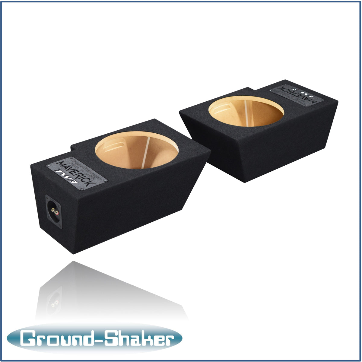 Ground Shaker dual 10 inch TW3 sealed sub boxes for Ford Maverick - detail view