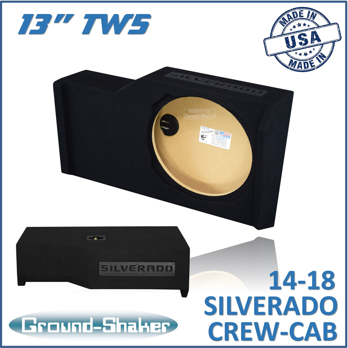 GS-GCHVTW5113B subwoofer enclosure for Fits 14–18 Chevy Silverado Crew Cab
