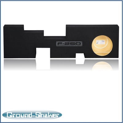 Ground Shaker 10 inch ported sub box for 17-26 Ford F-250 Crew Cab, angle view