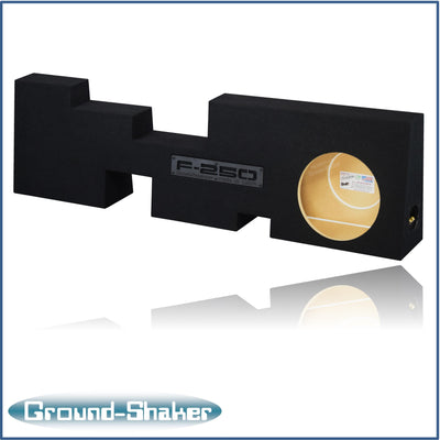 Ground Shaker 10 inch ported sub box for 17-26 Ford F-250 Crew Cab, side profile