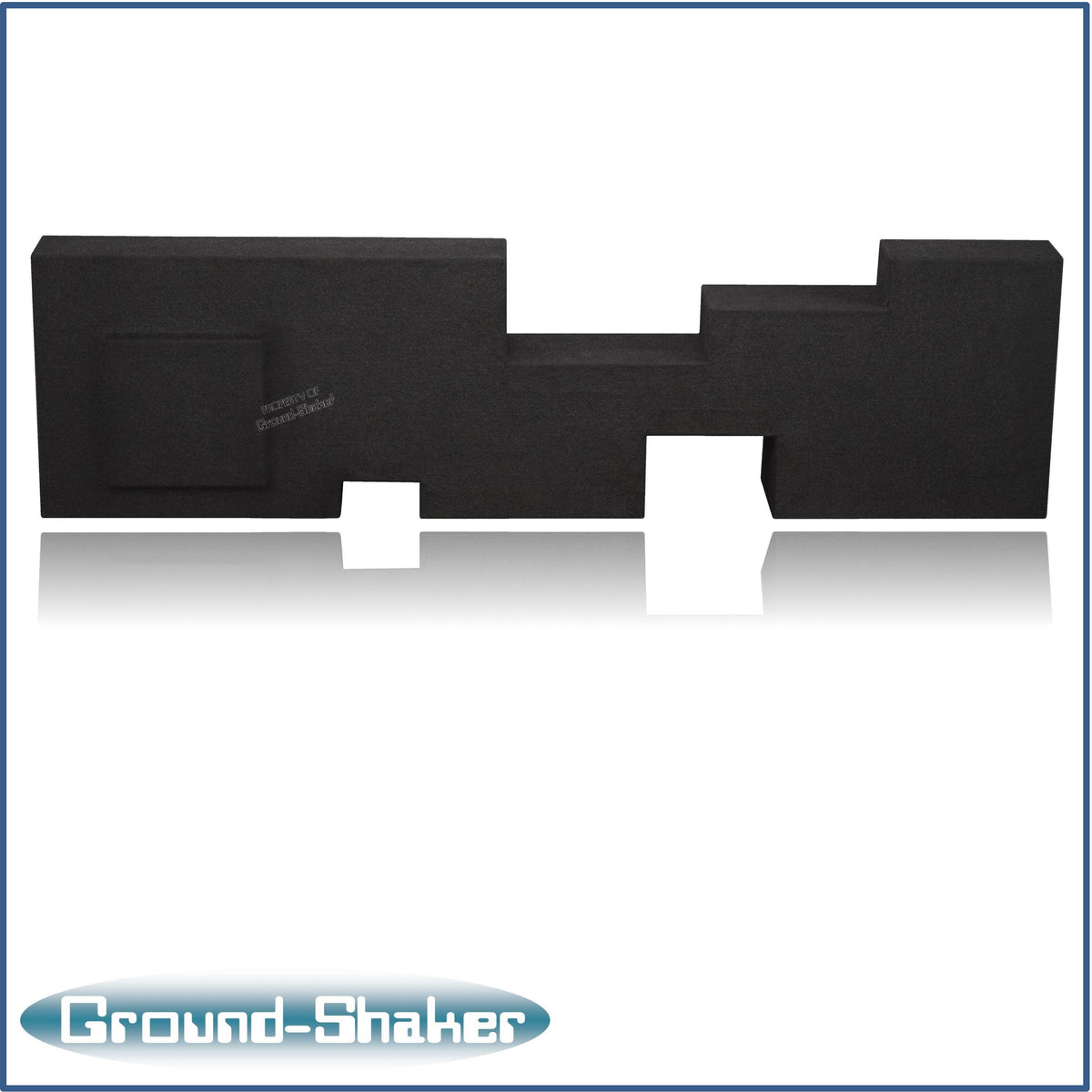 Ground Shaker 10 inch ported sub box installed behind rear seat of Ford F-250 Crew Cab