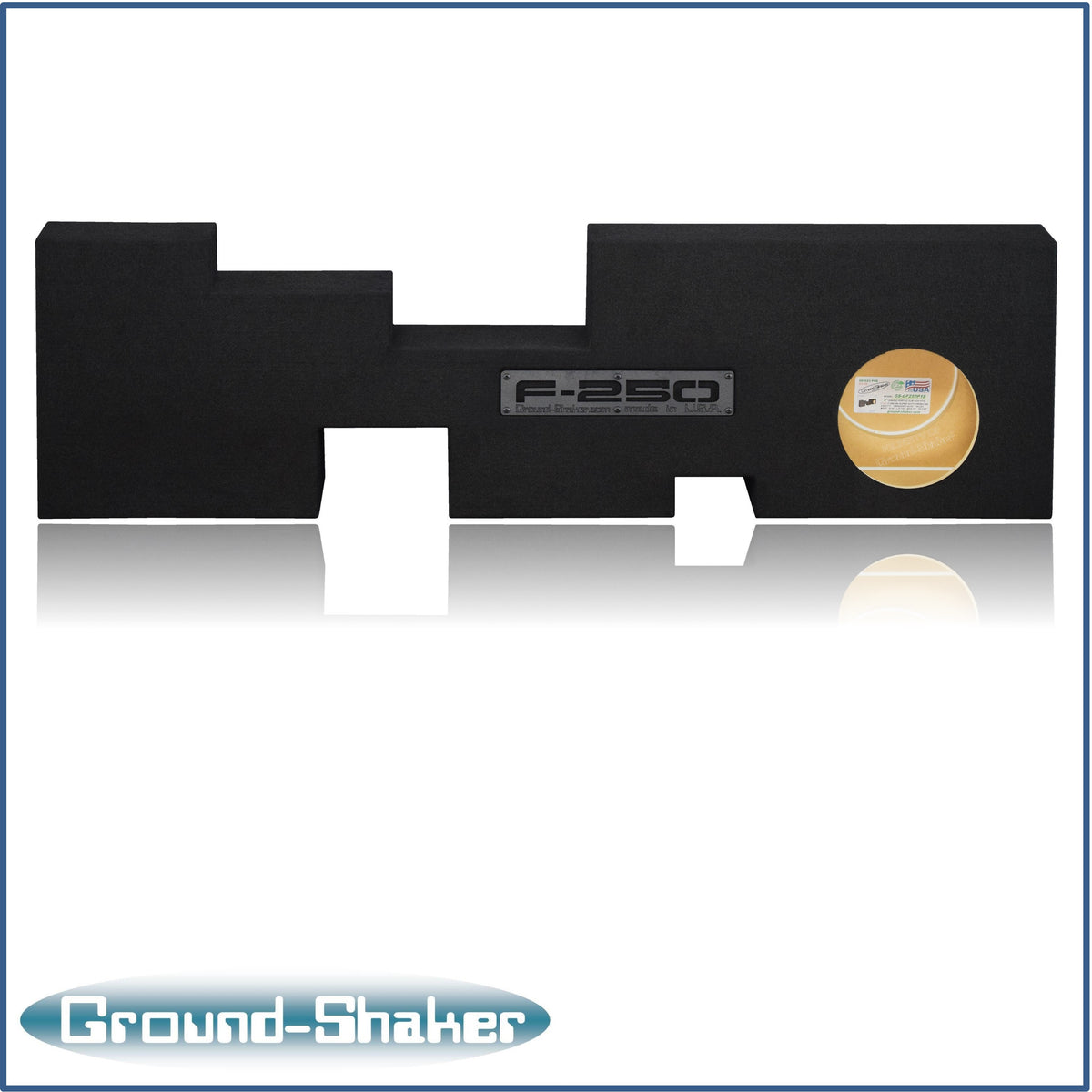 Ground Shaker 8 inch ported sub box for 17-26 Ford F-250 Crew Cab, angle view