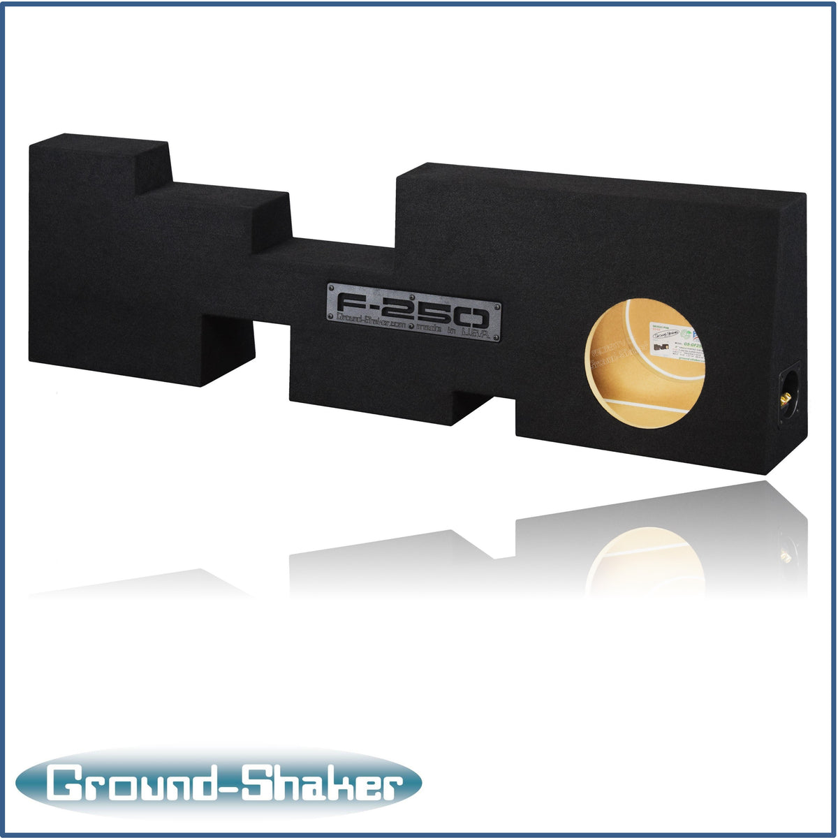 Ground Shaker 8 inch ported sub box for 17-26 Ford F-250 Crew Cab, side profile