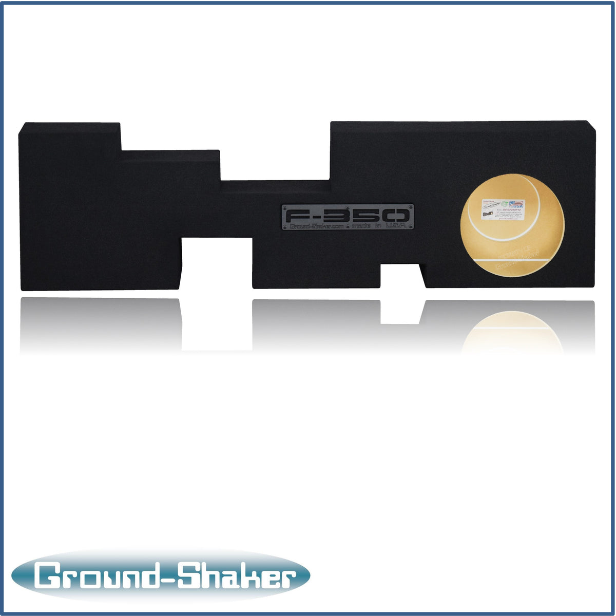 Ground Shaker GS-GF350P110B ported 10 inch sub box for 17-26 Ford F-350 Crew Cab, angle view
