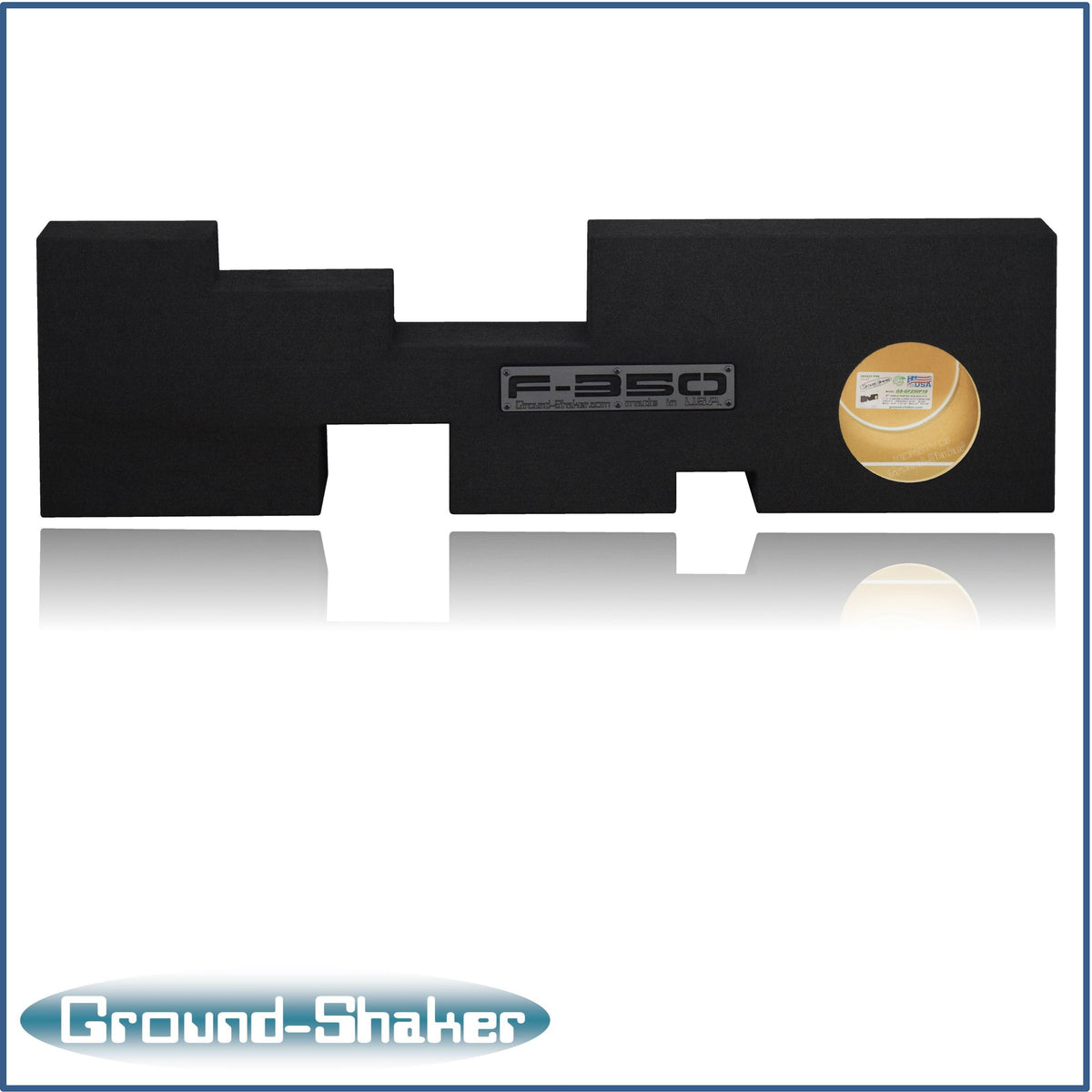 Ground Shaker GS-GF350P18B ported 8 inch sub box for 17-26 Ford F-350 Crew Cab, angle view