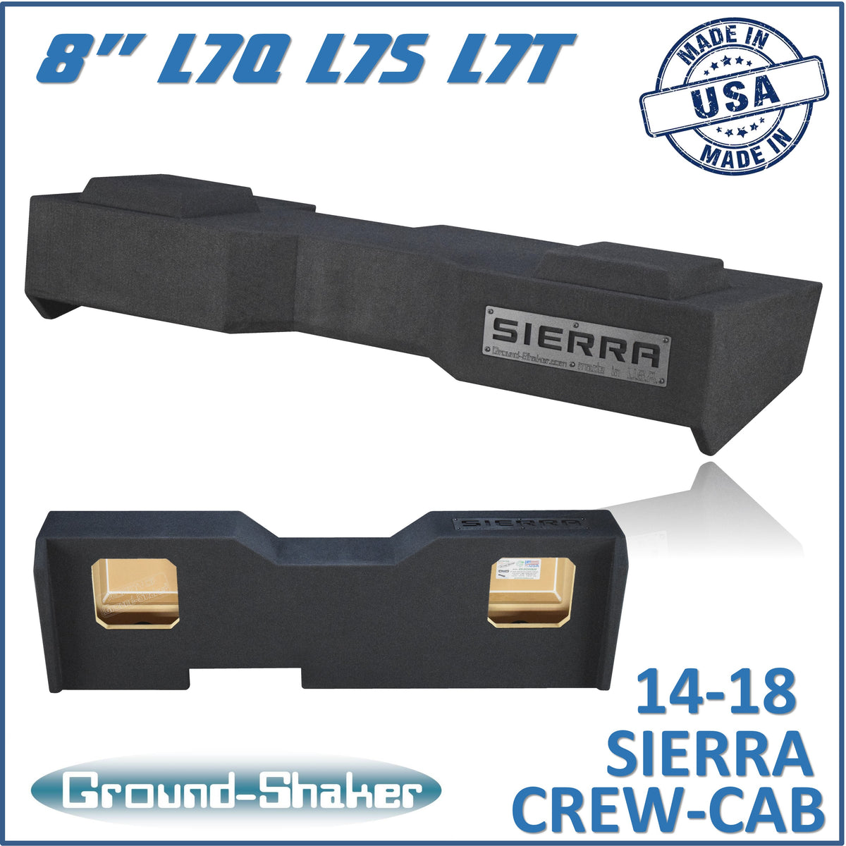 Ground Shaker GS-GMKK28B subwoofer enclosure for Fits 14–18 GMC Sierra Crew Cab