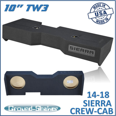 Ground Shaker GS-GMTW3210B subwoofer enclosure for Fits 14–18 GMC Sierra Crew Cab
