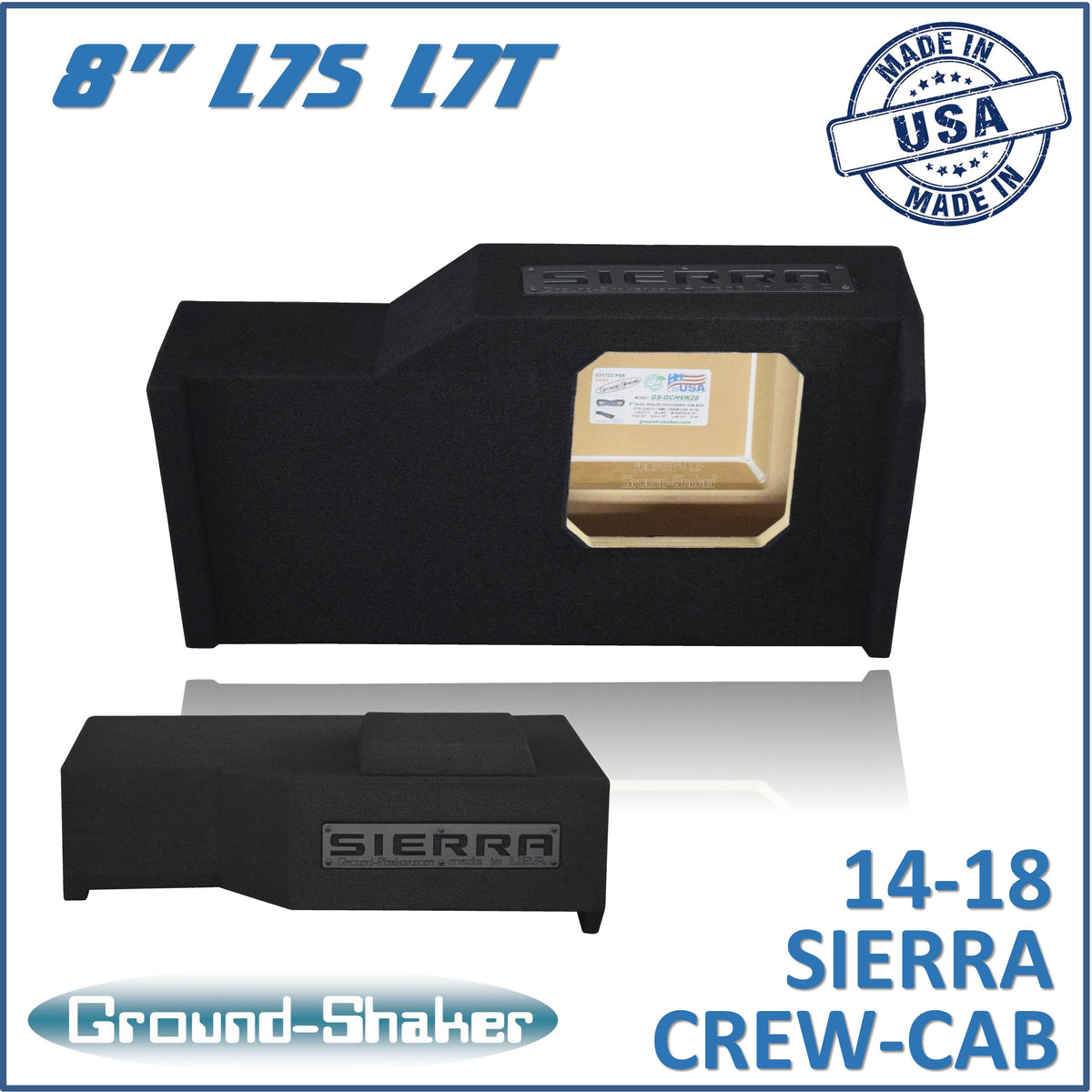 Ground Shaker GS-GMKK18B subwoofer enclosure for Fits 14–18 GMC Sierra Crew Cab