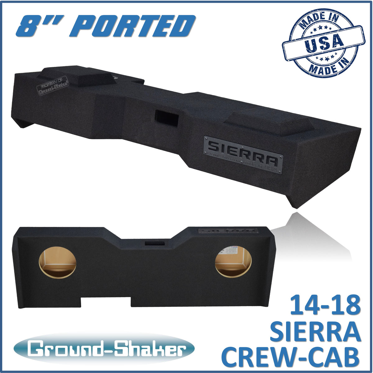 Ground Shaker GS-GMP28B subwoofer enclosure for Fits 14–18 GMC Sierra Crew Cab