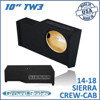 Ground Shaker GS-GMTW3110B subwoofer enclosure for Fits 14–18 GMC Sierra Crew Cab