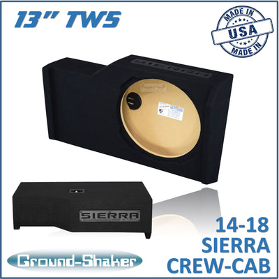 Ground Shaker GS-GMTW5113B subwoofer enclosure for Fits 14–18 GMC Sierra Crew Cab