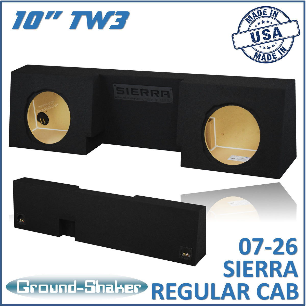 Ground Shaker GS-GSTCCTW3210B subwoofer enclosure for Fits 07–26 GMC Sierra Regular Cab