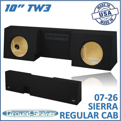 Ground Shaker GS-GSTCCTW3210B subwoofer enclosure for Fits 07–26 GMC Sierra Regular Cab
