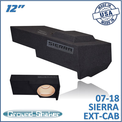 Ground Shaker GS-JGM112B subwoofer enclosure for Fits 07–18 GMC Sierra Extended Cab