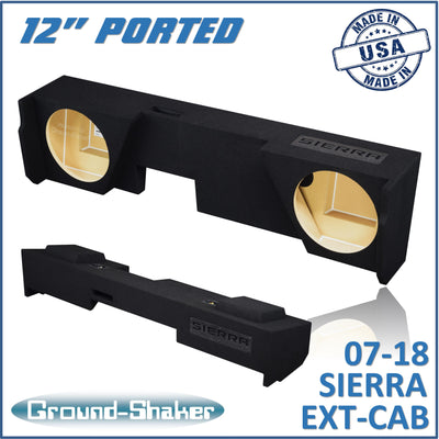 Ground Shaker GS-JGMP212B subwoofer enclosure for Fits 07–18 GMC Sierra Extended Cab