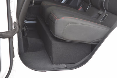 Ground Shaker GS-JPGL7T110B subwoofer enclosure shown installed in the vehicle