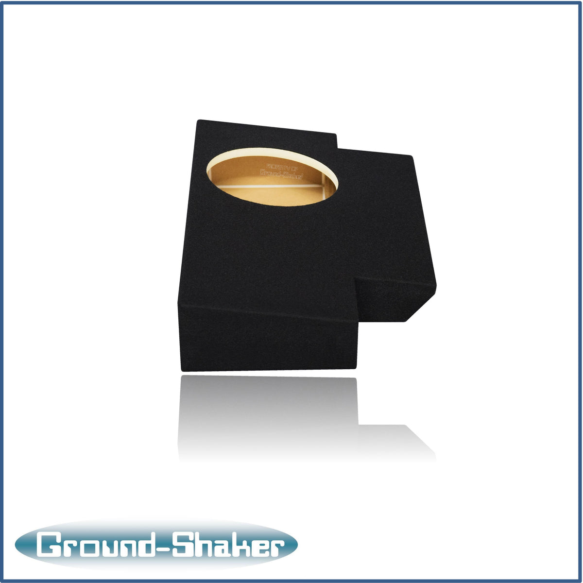 Ground Shaker GS-JPG110B carpeted subwoofer enclosure for the 2019–2026 Jeep Gladiator, alternate angle