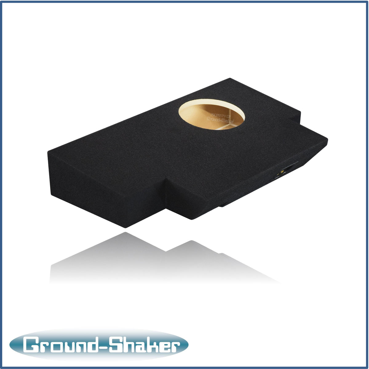 Ground Shaker GS-JPG18B carpeted subwoofer enclosure for the 2019–2026 Jeep Gladiator, alternate angle