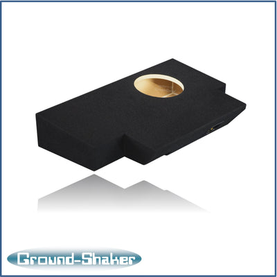 Ground Shaker GS-JPG18B carpeted subwoofer enclosure for the 2019–2026 Jeep Gladiator, alternate angle