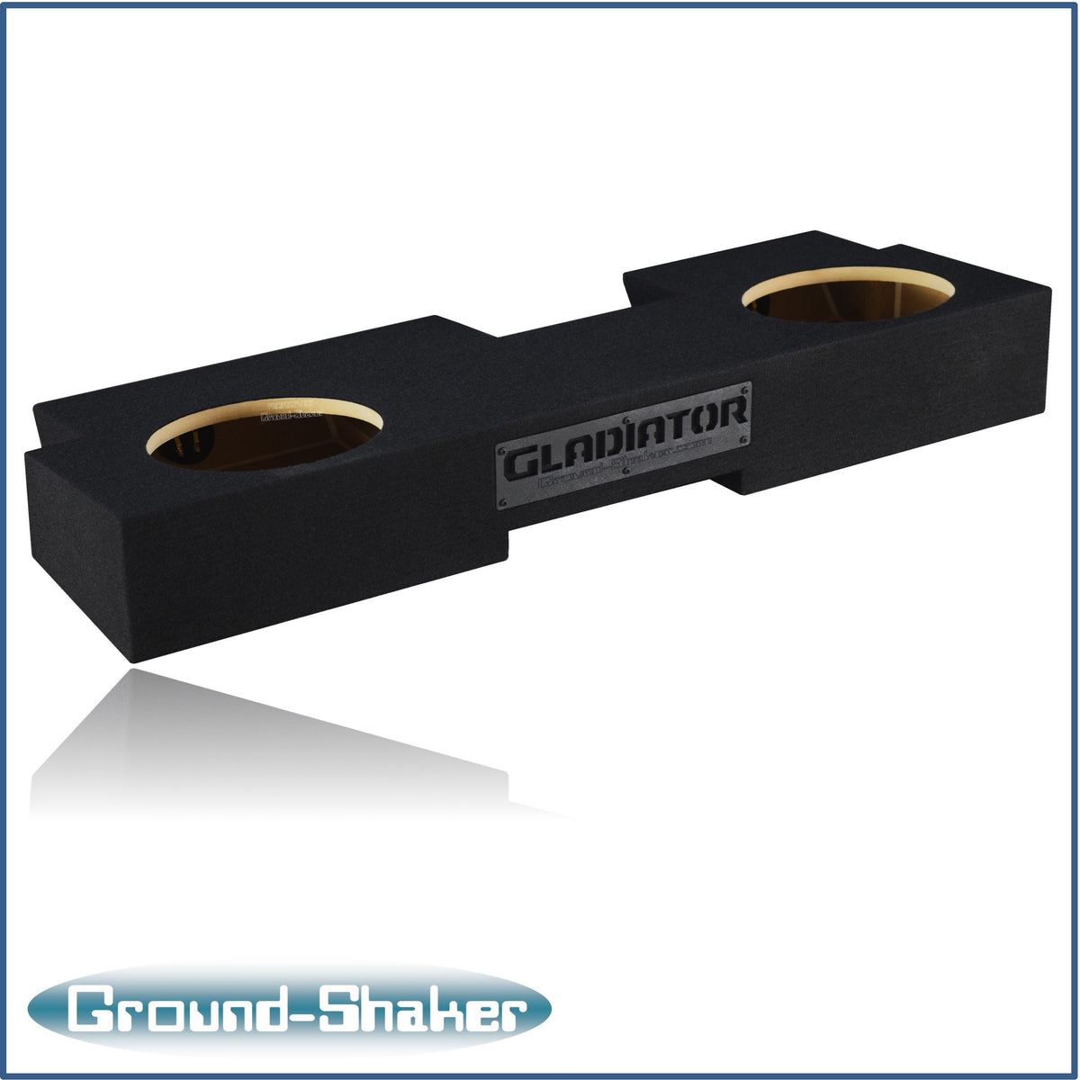 Ground Shaker GS-JPG210B carpeted subwoofer enclosure for the 2019–2026 Jeep Gladiator, alternate angle