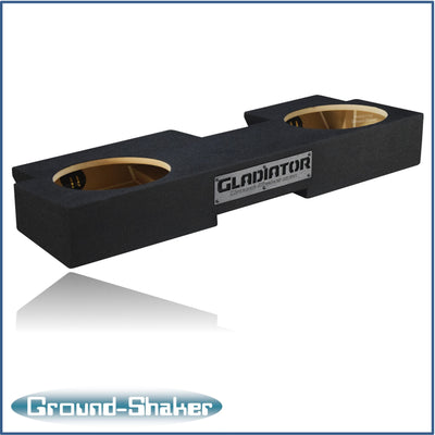Ground Shaker GS-JPG212B carpeted subwoofer enclosure for the 2019–2026 Jeep Gladiator, alternate angle