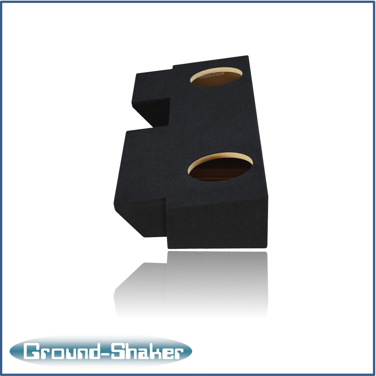 Ground Shaker GS-JPG28B carpeted subwoofer enclosure for the 2019–2026 Jeep Gladiator, alternate angle