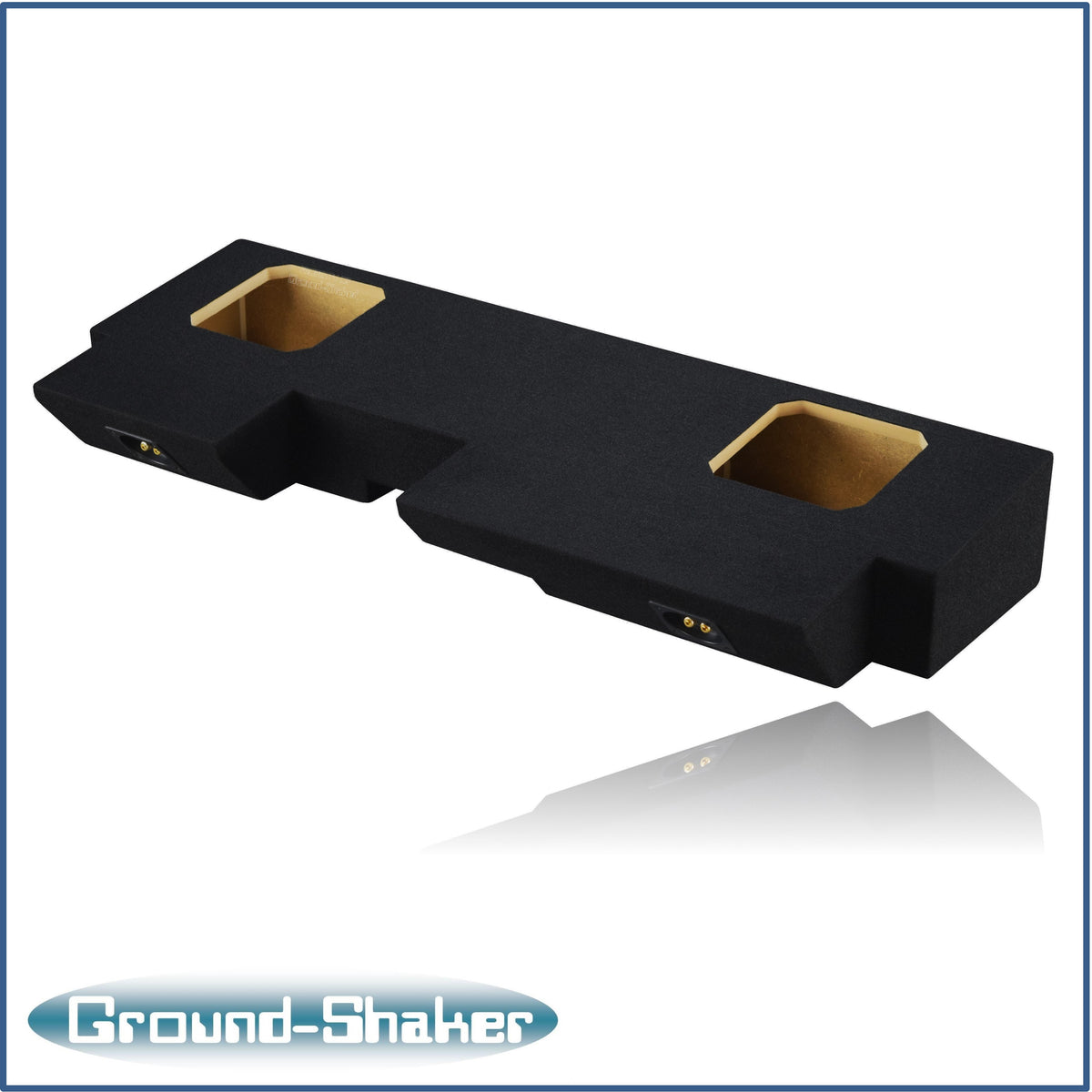 Ground Shaker GS-JPGKK28B carpeted subwoofer enclosure for the 2019–2026 Jeep Gladiator, alternate angle