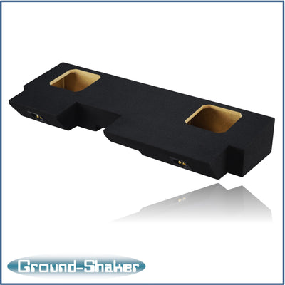 Ground Shaker GS-JPGKK28B carpeted subwoofer enclosure for the 2019–2026 Jeep Gladiator, alternate angle