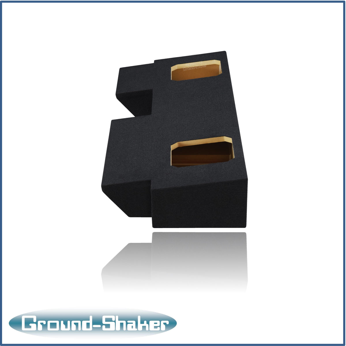 Ground Shaker GS-JPGKK28B carpeted subwoofer enclosure for the 2019–2026 Jeep Gladiator, alternate angle